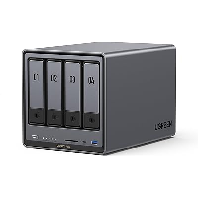 UGREEN NAS DXP4800 Plus 4ベイ デスクトップNAS、Intel Pentium Gold 8505 5コアCPU、8GB DDR5 RA …