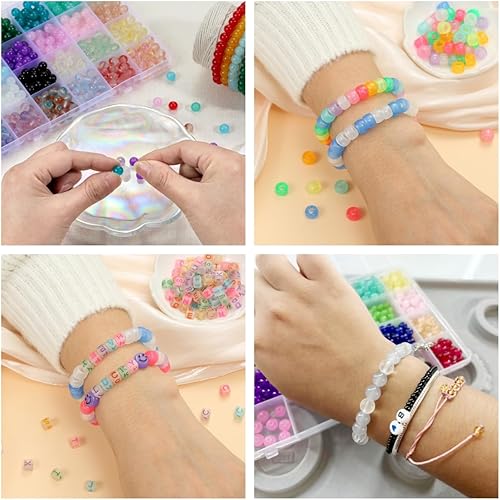 Miniatura 7 de 6 rollos de cuerda elástica de 0.016 in, 0.020 in, 0.024 in, 0.028 in, 0.031 in, 0.039 in, cuerda elástica de cristal transparente para pulseras,