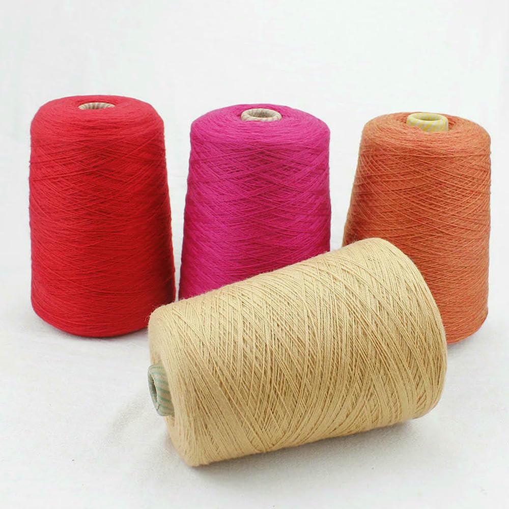 500 g di filato di lana di cachemire a cono all'uncinetto colorato grande per sciarpe di indumenti per bambini