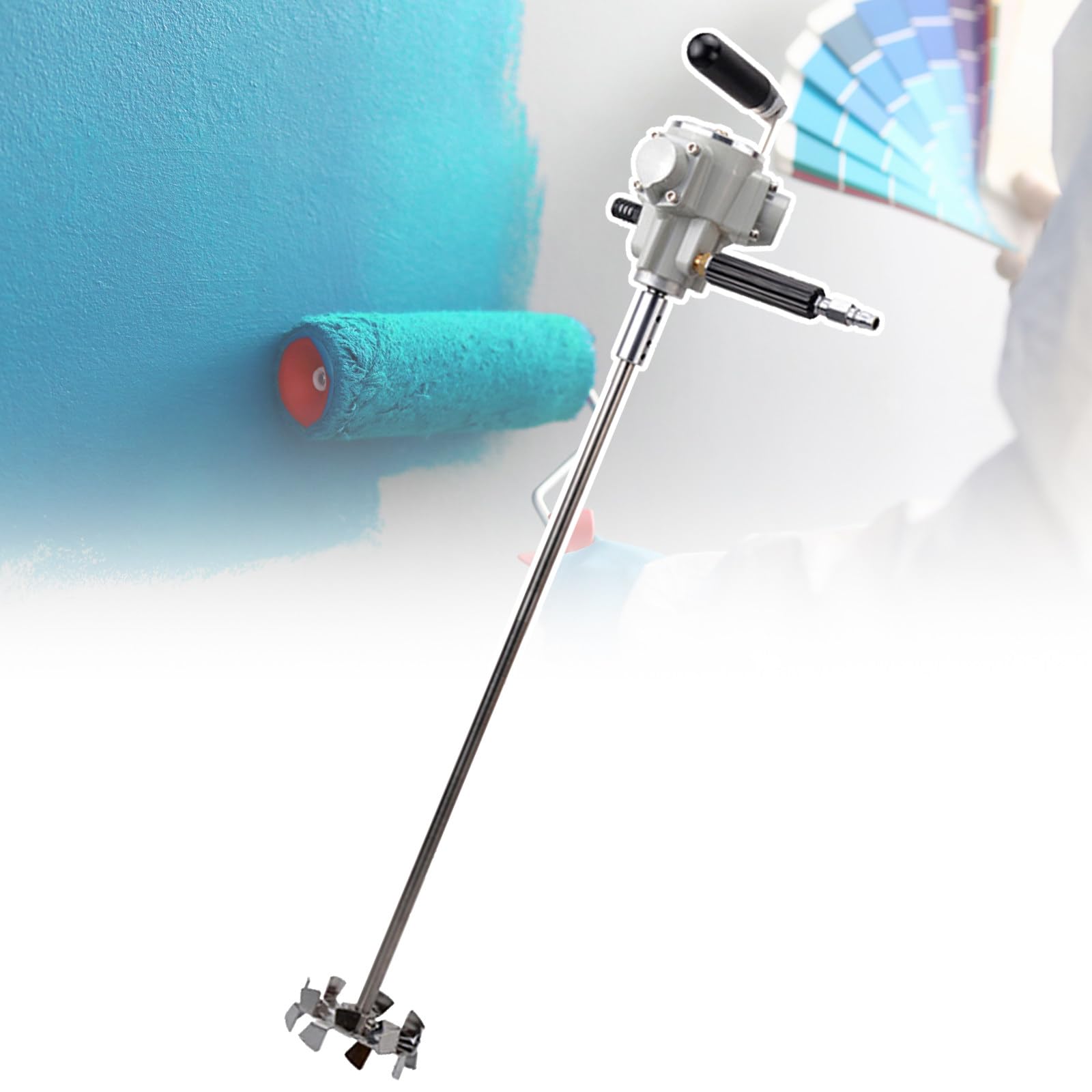 VNATWGOO 5 Gallon Air-Driven Handheld Mixer, 50-2600 RPM Adjustable Stirring Machine, Industrial Liquid Blender Agitator, for Paint Resin Stirring