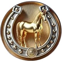 Stainless Steel Horseshoe Brooch Pin, Vintage Golden Horse Head Sun Halos Lapel Pins, Lightweight 10g Luxury Brooch