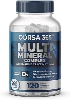 Multimineral Supplement Magnesium Complex with Trace Minerals for Immune Support - Potassium Magnesium Supplement Calcium Vitamin D Zinc Cooper Boron Supplement for Men Women - 120 Capsules