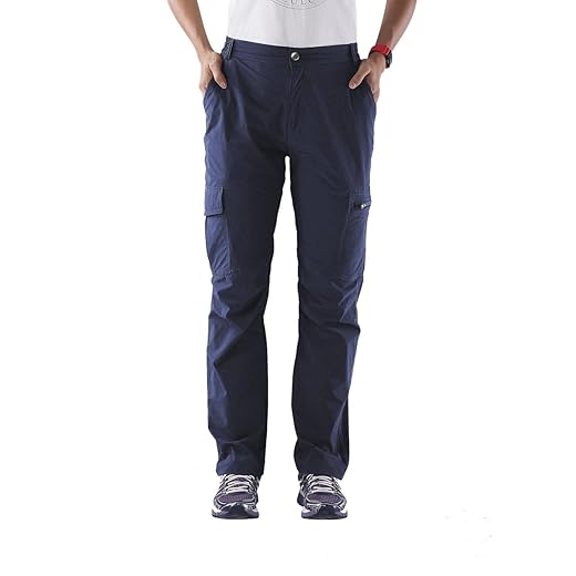 Calça feminina resistente à água, secagem rápida, caminhada, acampamento, entrepernas de 78,7 cm