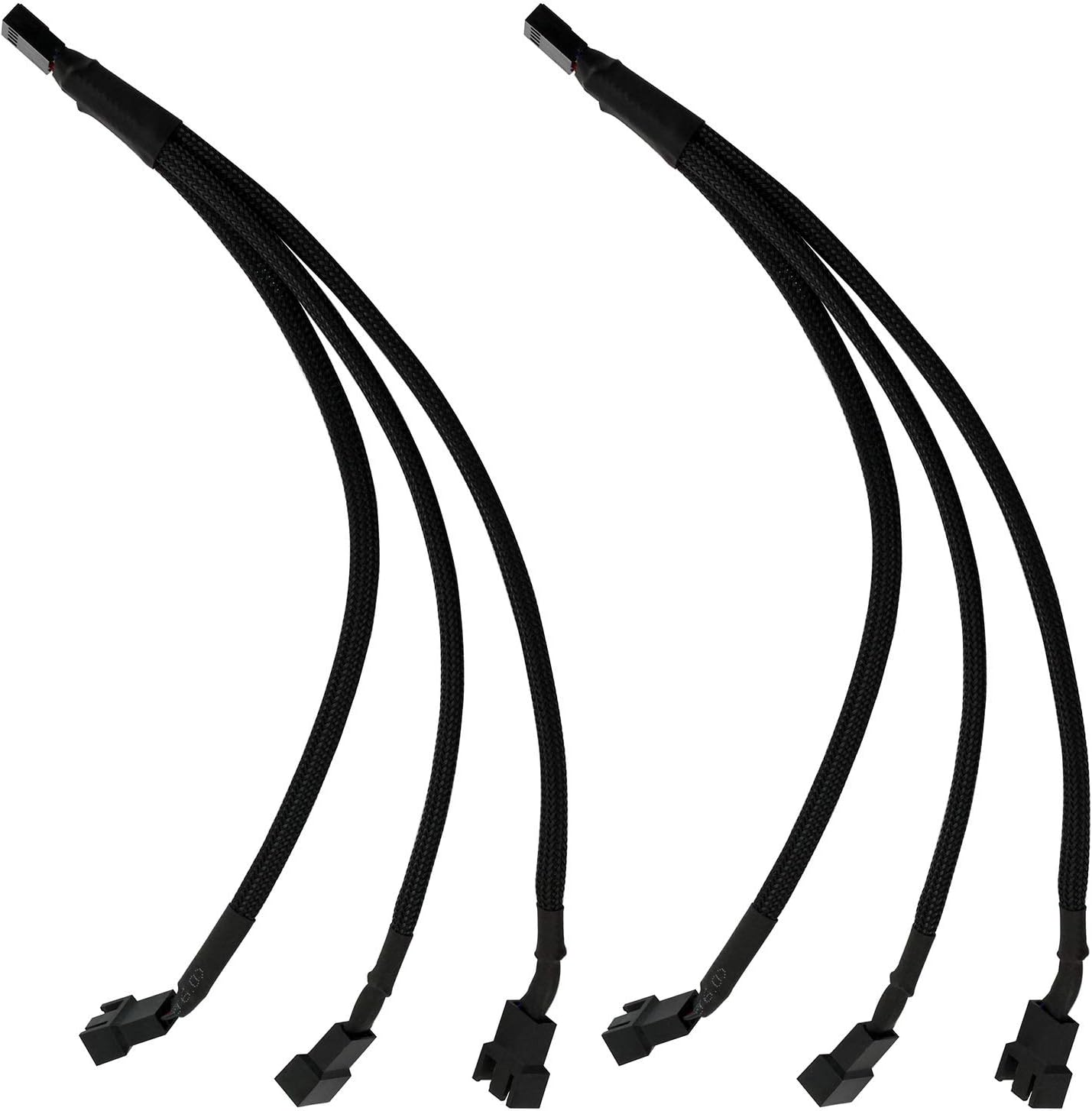 Grеаtеѕt Prоduсt E-outstanding 2PCS 27cm PWM Fan Splitter Cable 4 Pin Plug 1 to 3 Ways Fan Power Extension Adapter Cable for Computer Case Fan