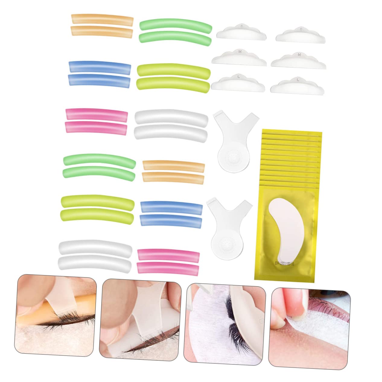 FRCOLOR 3juegos Almohadillas De Para Rizado De Pestañas Kit De Perming y Grafting De Rainbow Sunflower De Para Extensiones y Cuidado De Pestañas