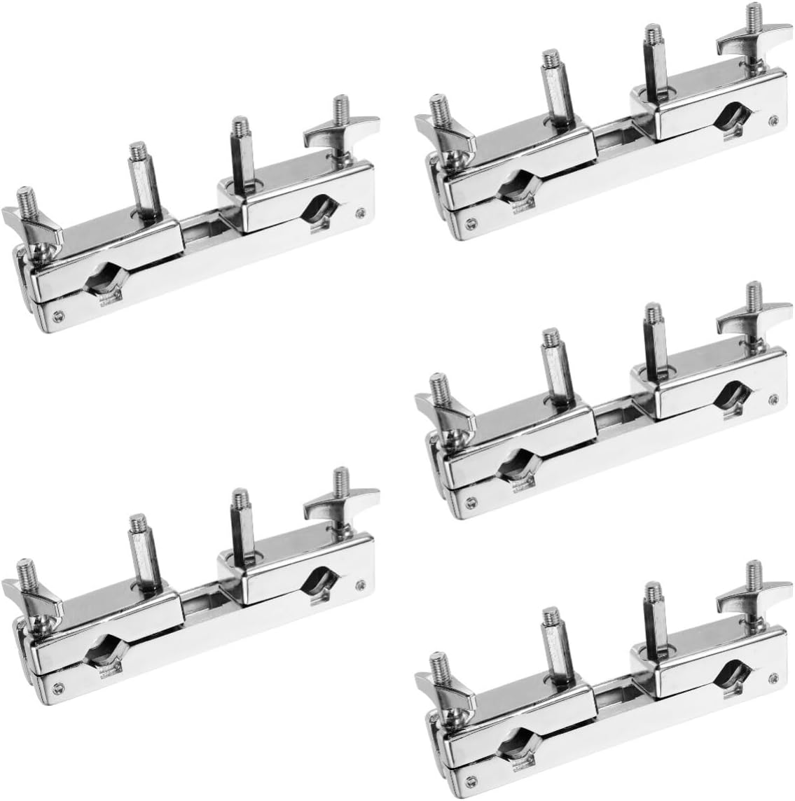 Totority 5pcs Drum Cymbal Clamp Extension Drum Set Mounting Bracket for Percussion Instruments Design for