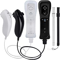 TechKen Wii Kontroller Nunchuck-kal Fekete Fehér Vezeték Nélküli Távirányító 1