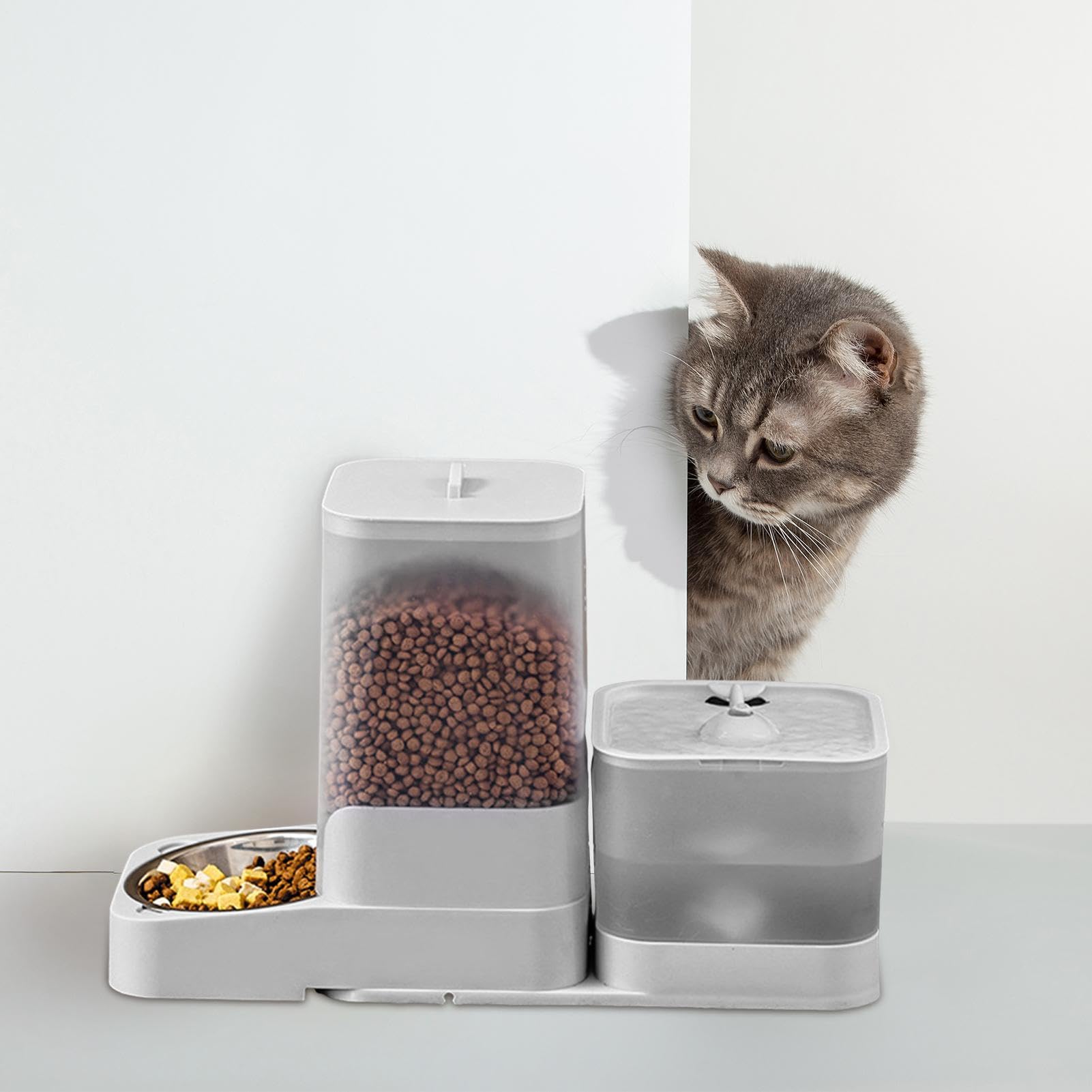 Distributeur Automatique Croquettes Chat Bol-Abreuvoir Grande Capacité | Mangeoire-Abreuvoir Automatique pour Chien Abreuvoir Accessoires Alimentation Chat Chiot Petite Race Grande
