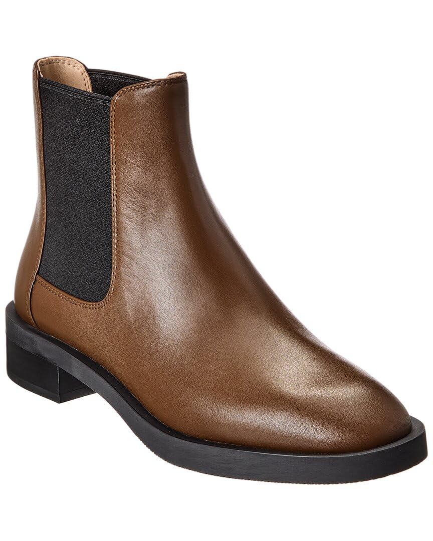 Stuart Weitzman Sondra Sleek Leather Bootie 7 Brown