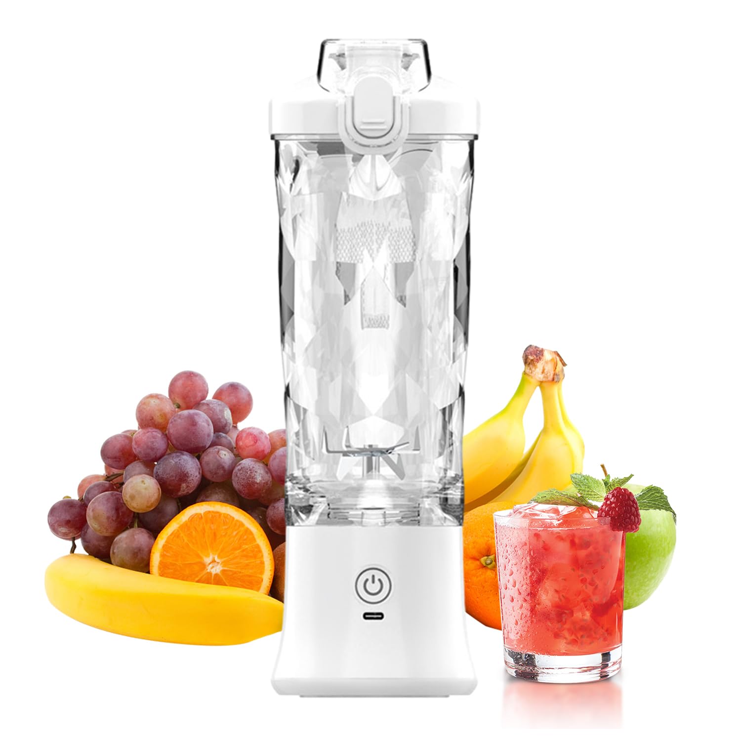 Wireless Portable Small Blender, Personal Hand Blender Cup, Mini Electric Juicer Blender（Usb Rechargeable) Travel Blender Smoothie Maker, for Home, Office, Travel,Camping