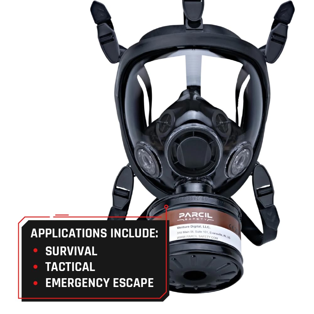 Máscara de Gas Profesional 40mm con Filtro de Carbón Activo | Mascarilla Pintura y Protección Química Antipolvo para Pintor | Mask Respirator contra Polvo y Gases Tóxicos