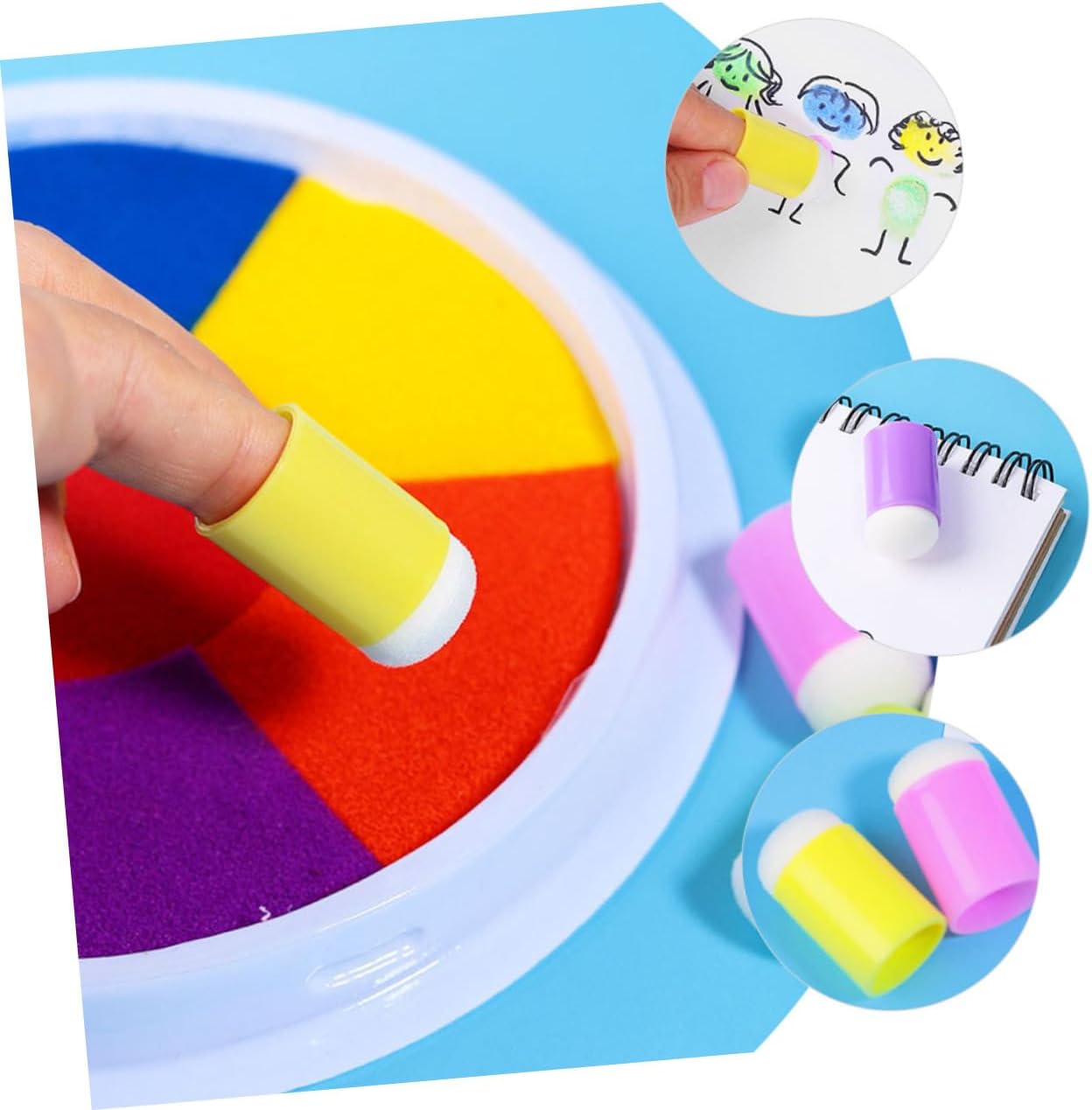 30pcs Colorful Finger Sponge Daubers Boys and Girls Painting Tools for Graffiti Crafting Projects Easy to Clean Portable Suitable for Paint Types