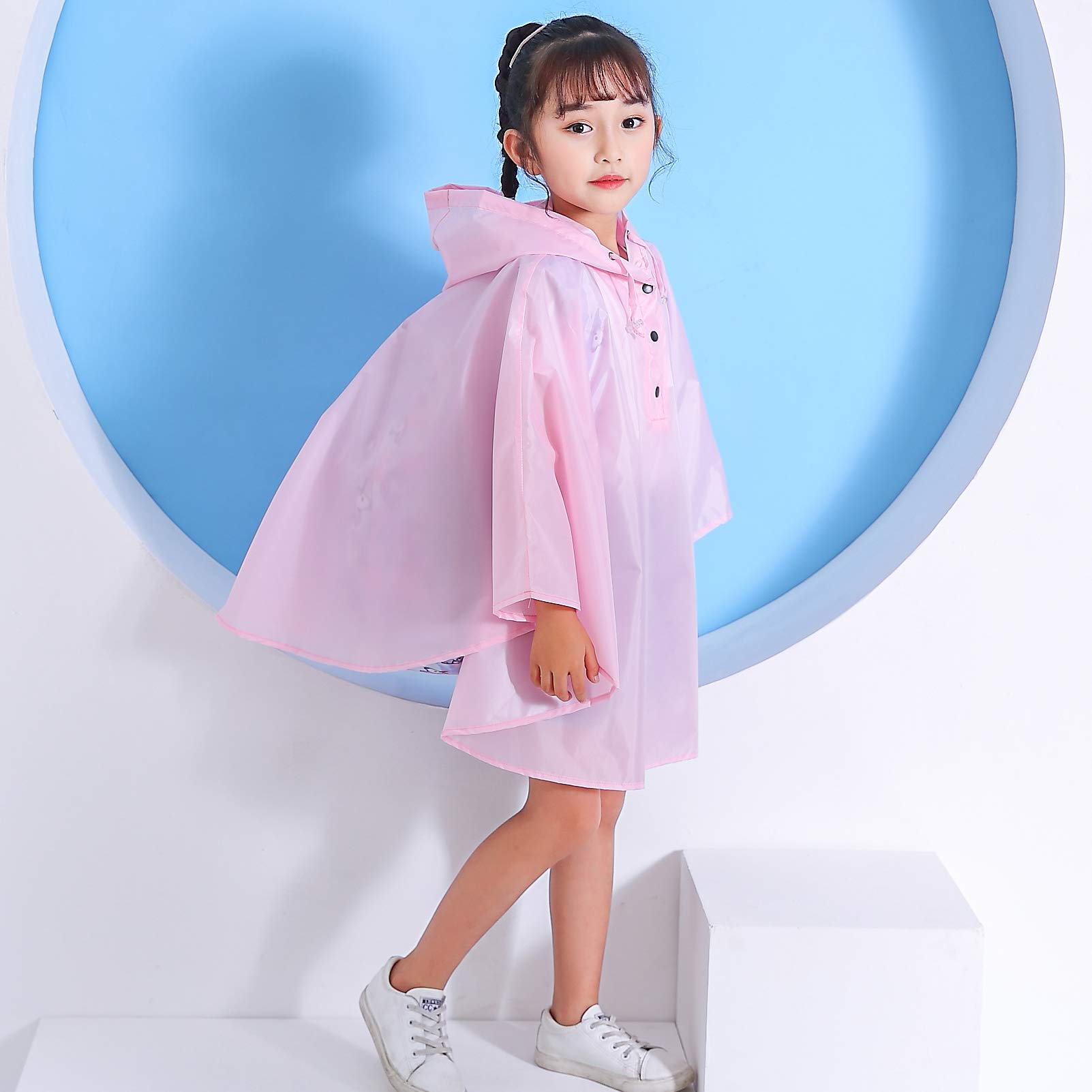 Gaga city Bambini Impermeabile Giacca da Pioggia Poncho da Pioggia Bambina Incappucciato Riutilizzabile Cappotto di Pioggia Bello come Materiale e ha la Sua Sacca 1-12 anni