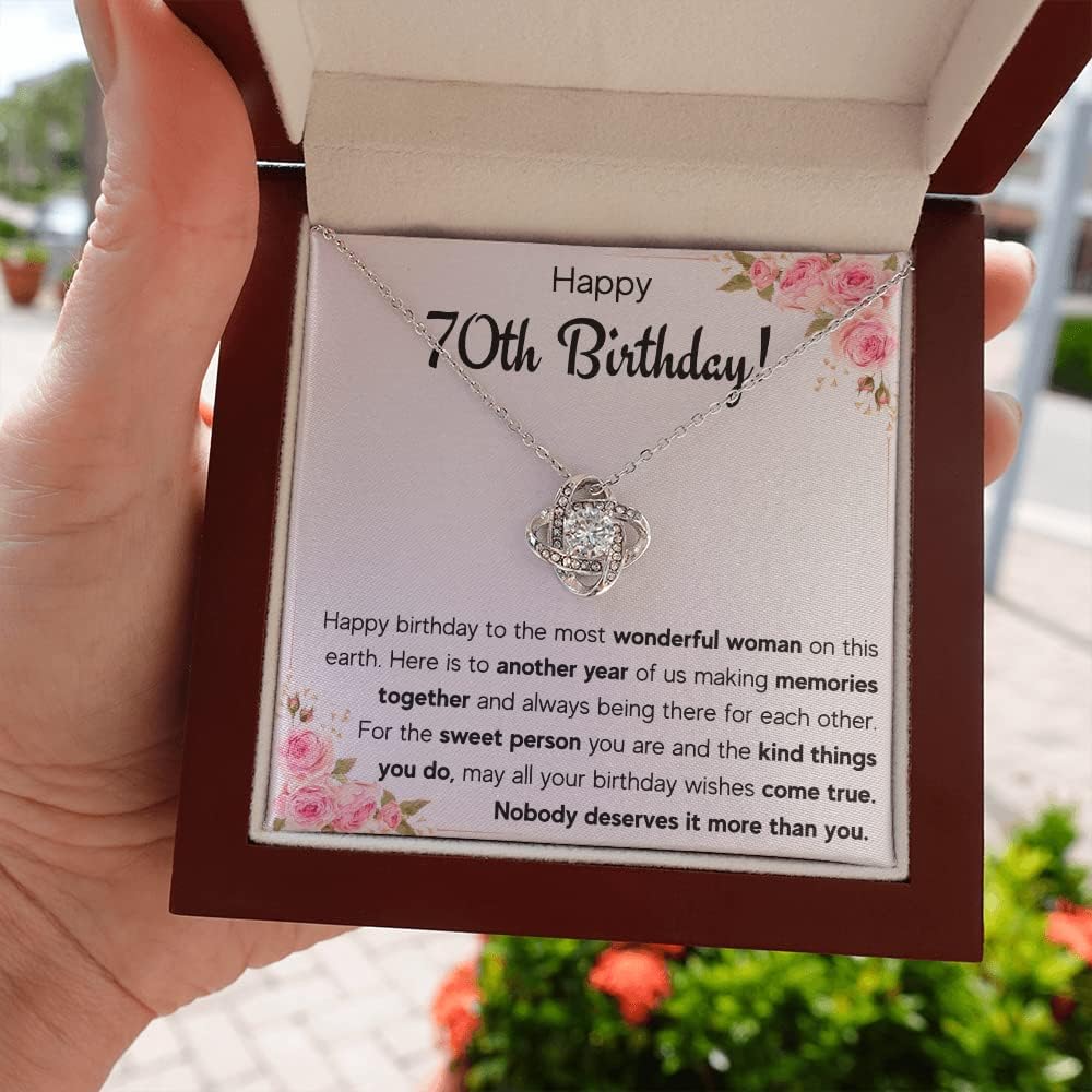 FG Family Gift Mall 70th Birthday Gifts For Women, Best Gifts For 70 Year Old Woman, Happy 70th Bday Present Card Ideas For Women Turning 70 with Message Card and Gift Box