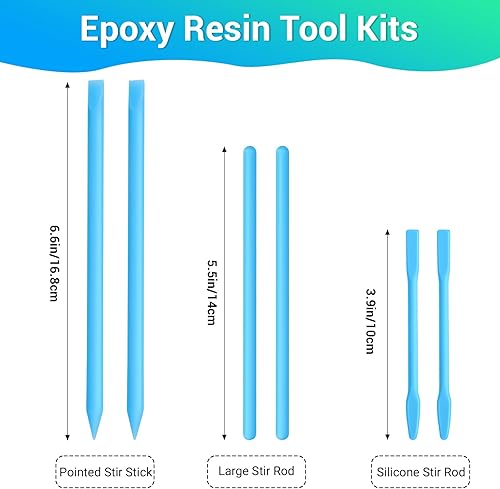 Miniatura 2 de Gartful 6 palitos de silicona reutilizables para mezclar resina epoxi, pintura, hacer vasos con purpurina, artes, manualidades, varillas de