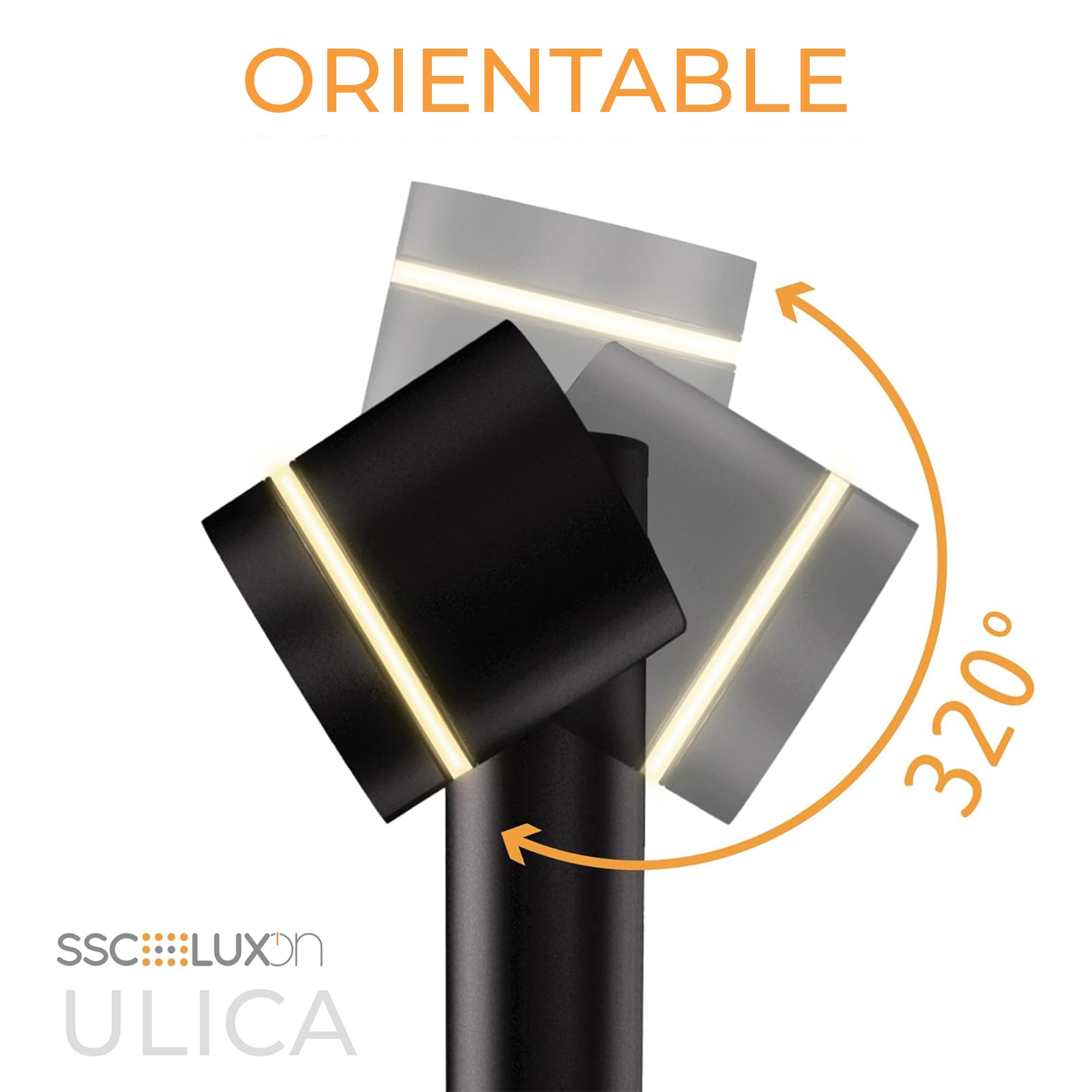 SSC-LUXon ULICA lampe extérieure sur pied double spot GX53 orientable IP54
