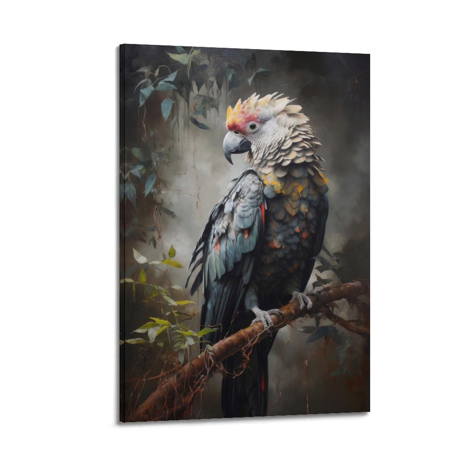 CXHJCA Animal Artwork Poster Grey Macaw Parrot Poster Decorative Painting Canvas Wall Posters And Art Picture Print Modern Family Bedroom Decor Posters 20x30inch(50x75cm)