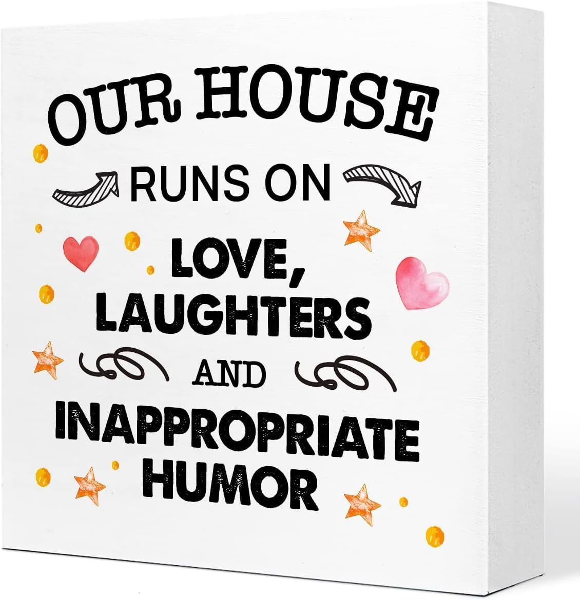 Inappropriate Humor Wood Box Sign, 5 x 5 Inch Home Decor