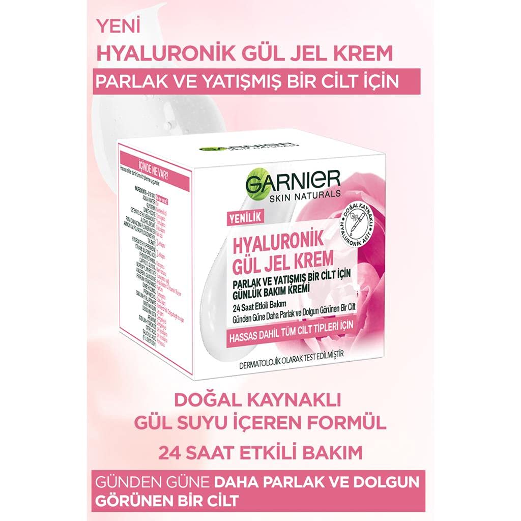 Garnier Hyaluronik Gül Jel Krem Parlak ve Yatışmış Bir Cilt İçin Günlük Bakım Kremi (50 ml)