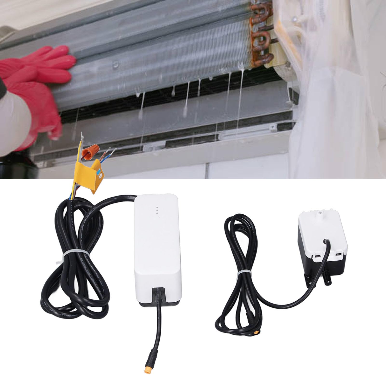 AUNMAS Leise Kondensatablaufpumpe, Geteilte ABS-Kondensatpumpe, 24 L, H-Durchfluss, 10 M Hub, 19 DB, Eingebauter Filter, 100 Bis 240 V, für die Entwässerung von Klimaanlagen in Häusern, Büros,
