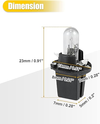 Miniatura 3 de X AUTOHAUX 5pcs DC 12V 1.2W T5 Dashboard Light Blub Amarillo para Coche Interna con Twist Socket