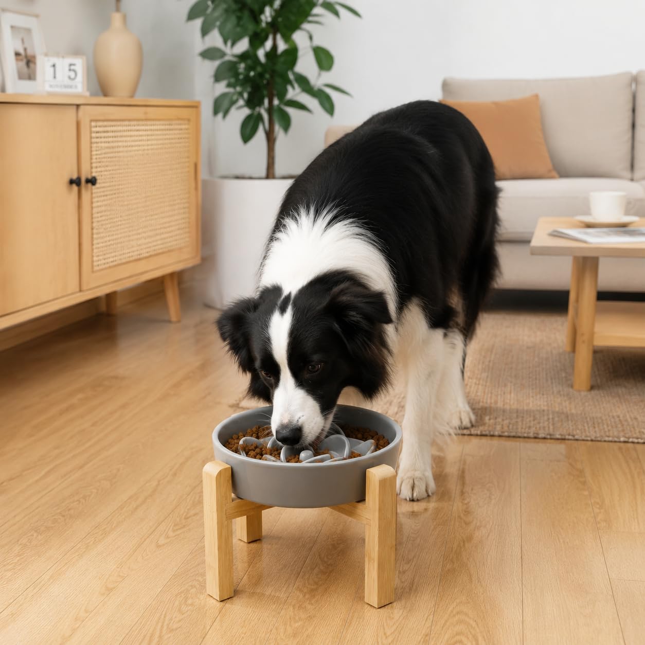 Petygooing Cuenco de cerámica para perros de 8.66 pulgadas, comedero lento para perros medianos y grandes, plato de agua elevado/elevado, de alimentación lenta para perros, pesado, cuenco para comer