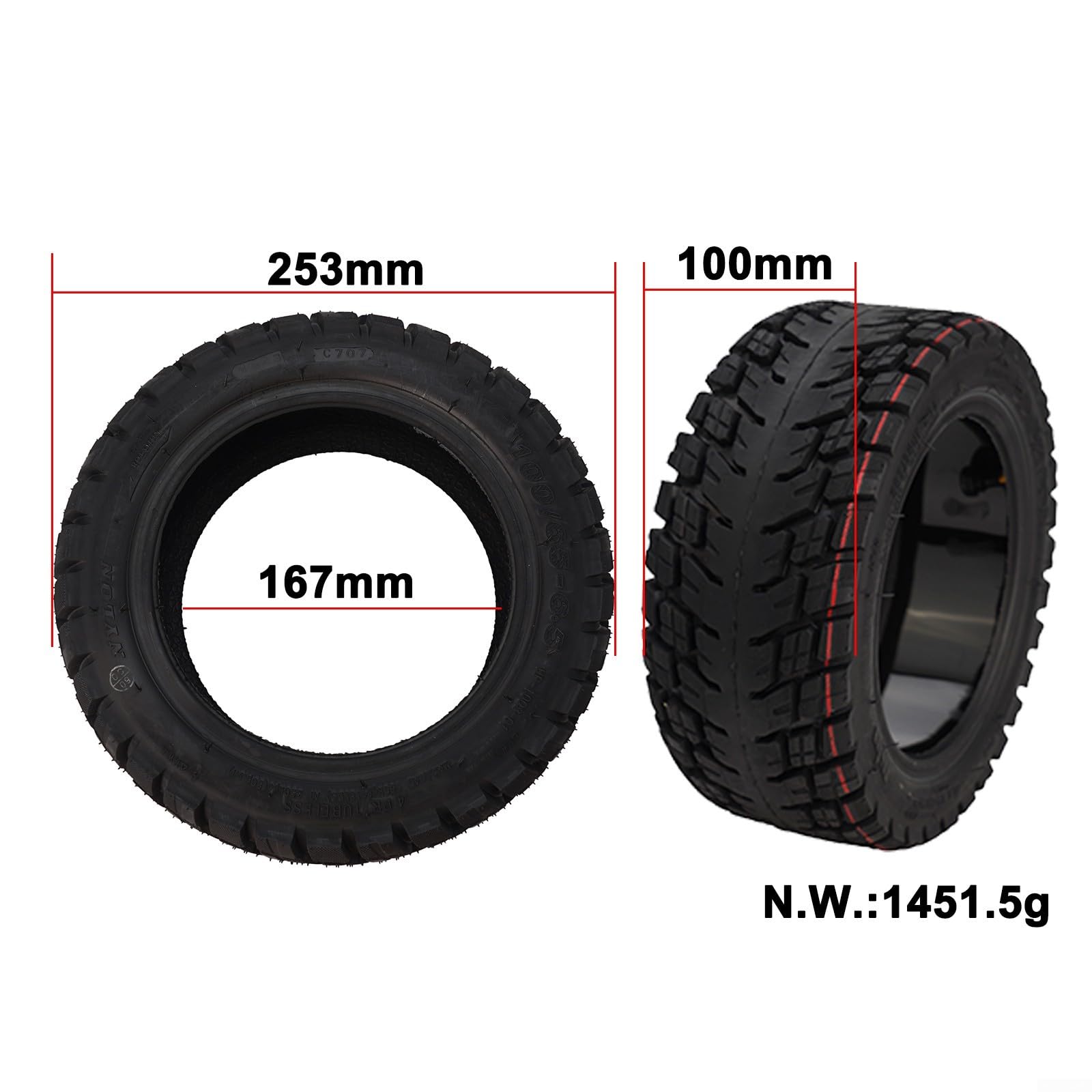 11 Inch Self Repairing Capability Tubeless Tyre Tubeless Electric Scooter Tire 100/65-6.5 Tubeless Tire, Tubeless Tyre For Modified Electric Scooter