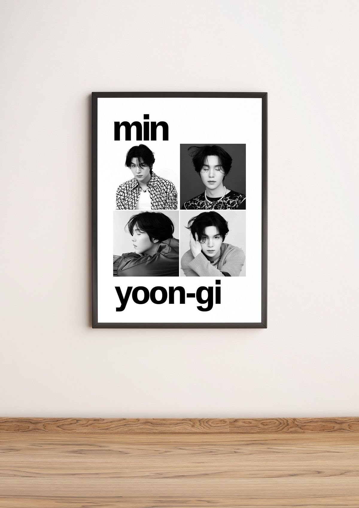 Craft Maniacs BTS MIN YOONGI SUGA A4 FRAMED MATT LAMINATED POSTER FOR ROOM DECOR & GIFTING