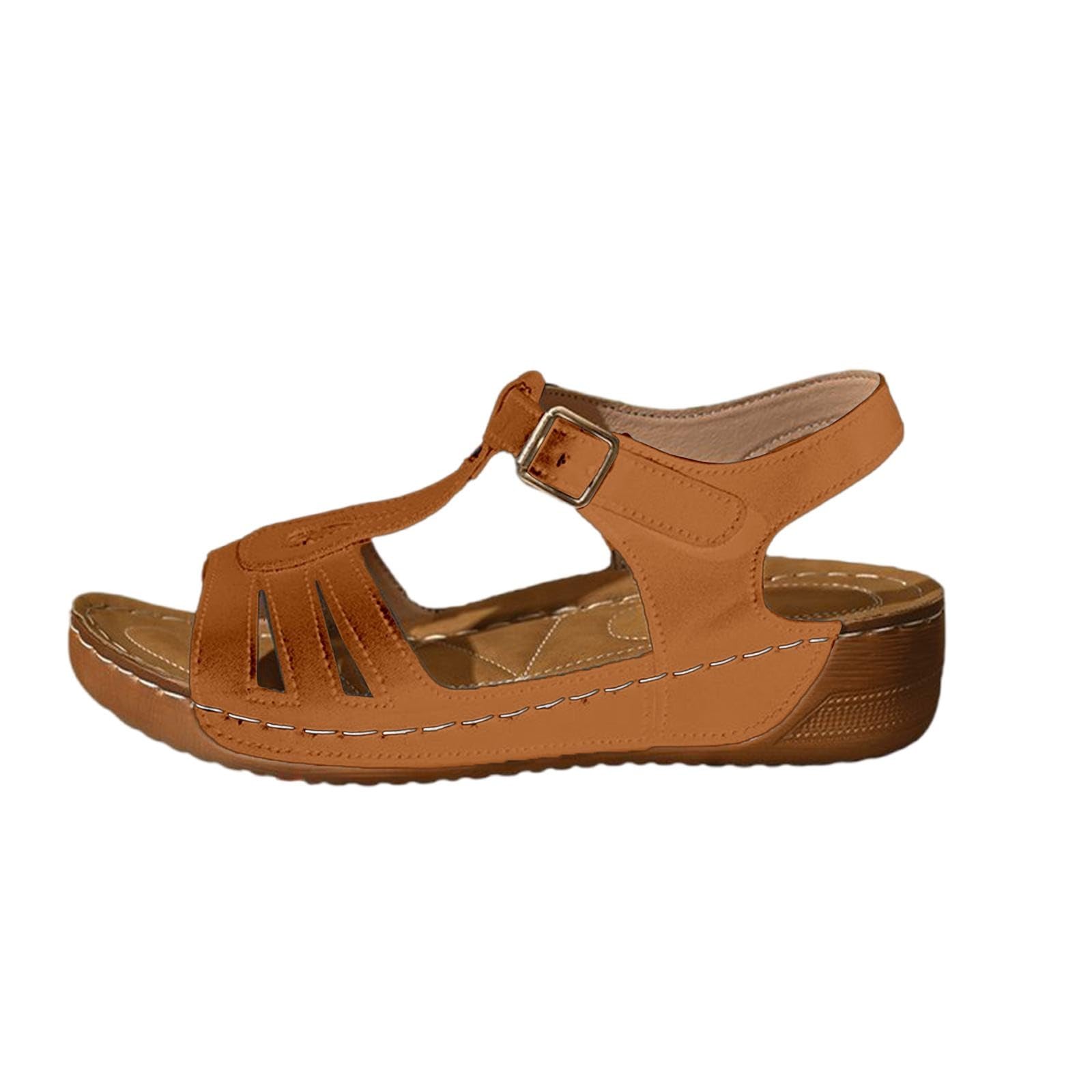 Sandales à plateforme pour femme avec boucle en cuir synthétique - 6