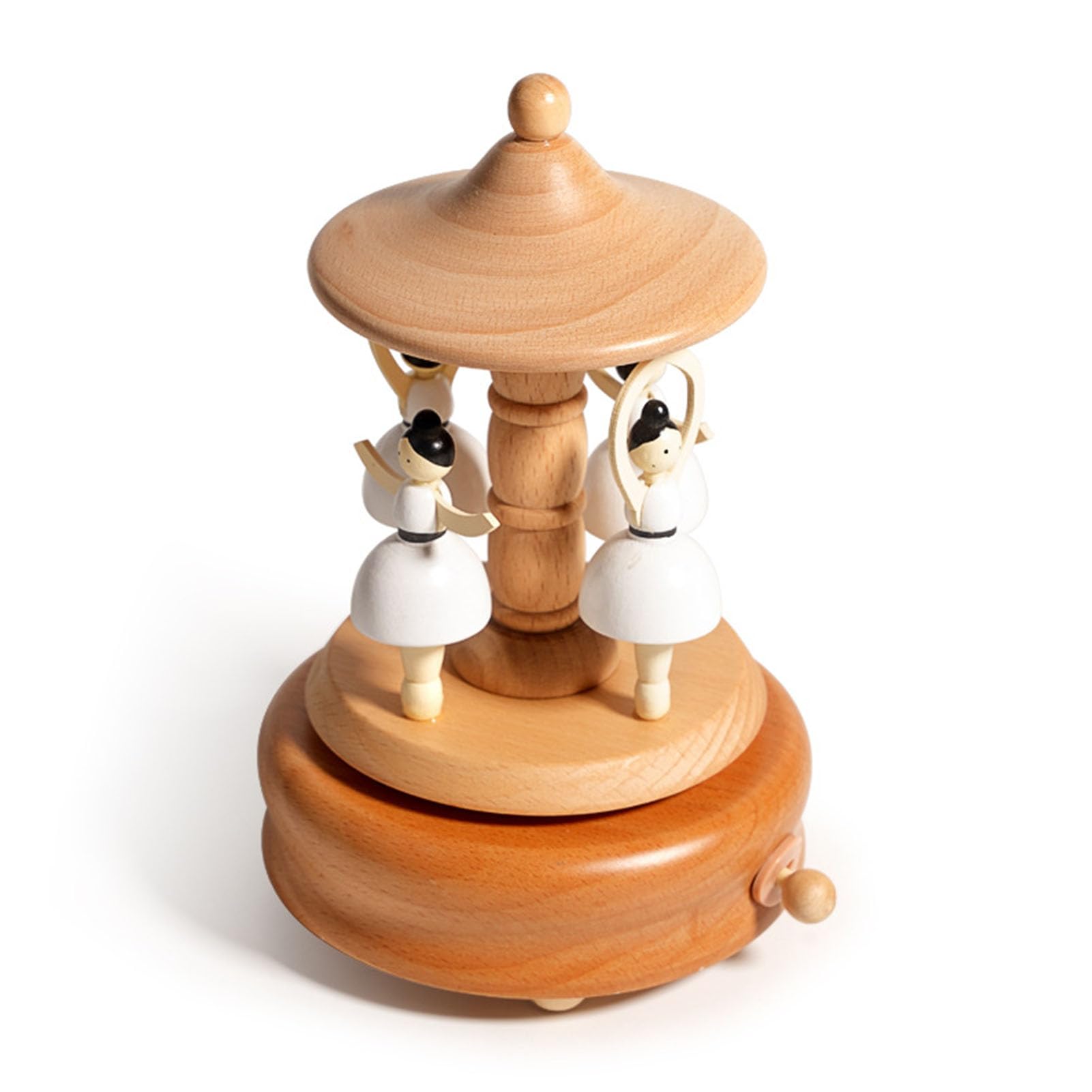Carillon in legno Stili multipli: ballerina rotante, giostra, castello, ruota panoramica, regalo for ragazze e decorazioni for la casa(H)