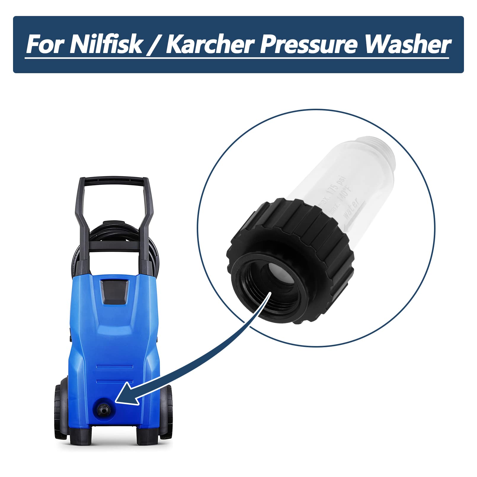 Kärcher Wasserfilter für alle Kärcher Hochdruckreiniger mit 1,9 cm Wasseranschluss, 4.730-059.0 mit Filtereinsatz, 2 Stück