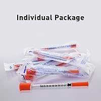 Vista 7 de U-100 - Jeringa de 0.5cc 1.06 oz 5/16" (8mm) con aguja, envuelta individualmente, paquete de 20