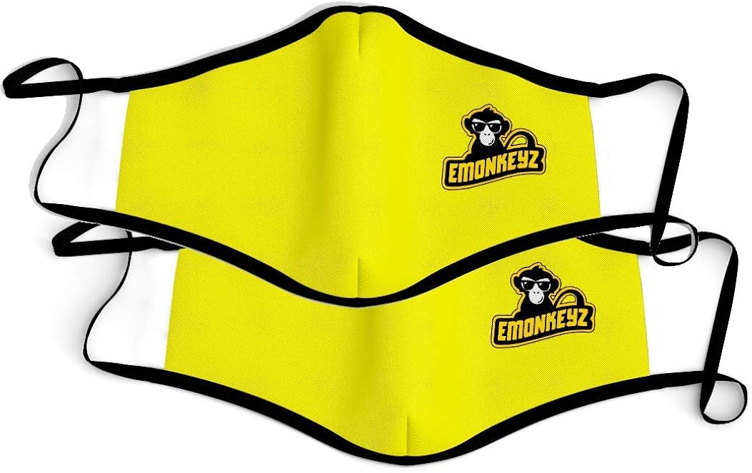 eMonkeyz Logo Mascarillas, Amarillo, Talla única Unisex Adulto