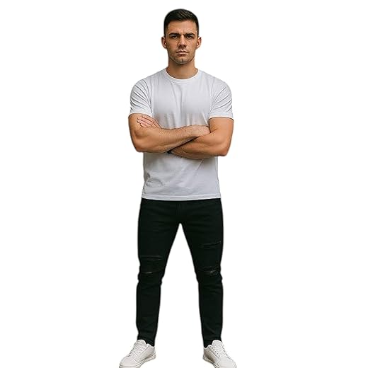 Calça Jeans SKINNY RASGADA Masculina Slim Elastano Sport 484