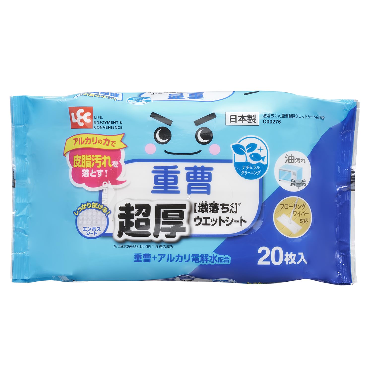 Amazon.co.jp: レック(LEC) 重曹の激落ちくん 超厚 ウェットシート 20