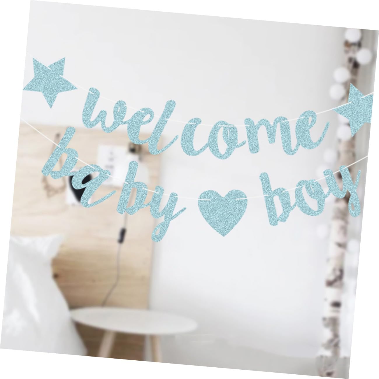 MAGICLULU 3 Decorazioni Per Feste Striscioni Per Rivelazione Del Decorazioni Per Baby Shower Striscioni Di Benvenuto Per Neonati Bandiera Da Appendere Con Glitter