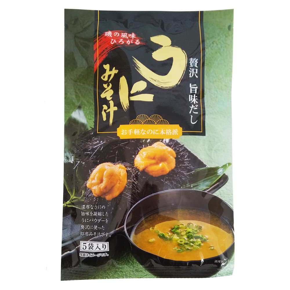 Amazon みそ汁 インスタント うに 味噌汁 粉末状 うに みそ汁 1個 5袋入 うに味噌汁 うにみそ汁 北海道蔵本舗 食品 飲料 お酒 通販