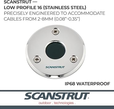 Scanstrut DS-LP-16-S Low Profile Cable Seal - 316 Stainless Steel