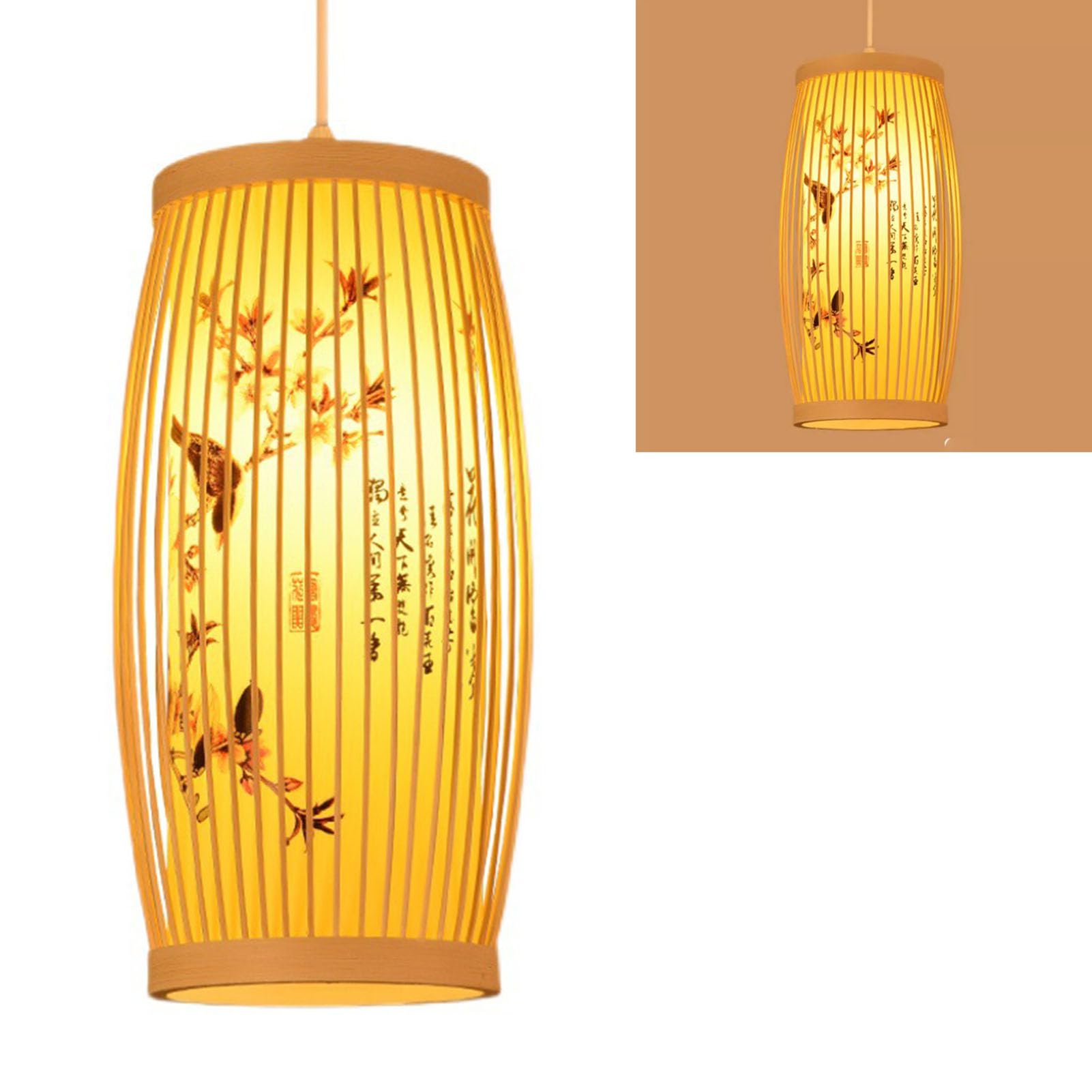 Tkana lampa wisząca, chiński styl japoński retro rattanowy abażur wiszący żyrandol lampa wisząca do restauracji domowej
