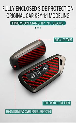 Miniatura 5 de ontto Funda para llave de coche compatible con llavero VW, diseño de carbono, compatible con Volkswagen ID3 ID4 MK8 Golf 8 GTI, protección completa
