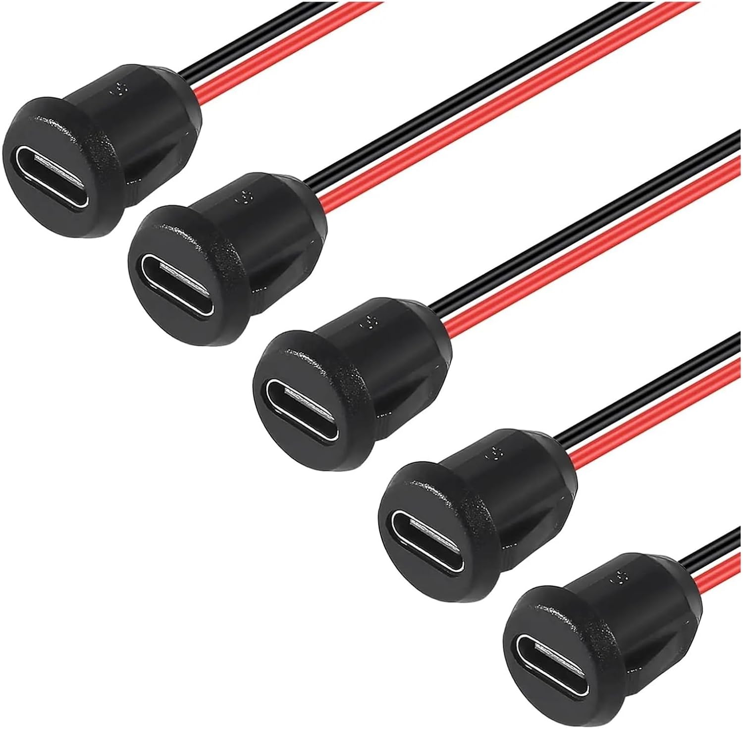 10PCS Type-C Female 2 Pin Type-C Female Socket Connector Waterproof Jack Female Charging Port 3A USB-C Charger Plug Socket