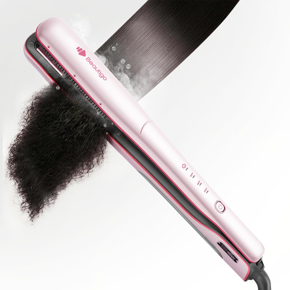 Ceramic Flat Iron with Professional Steam Hair Straightener