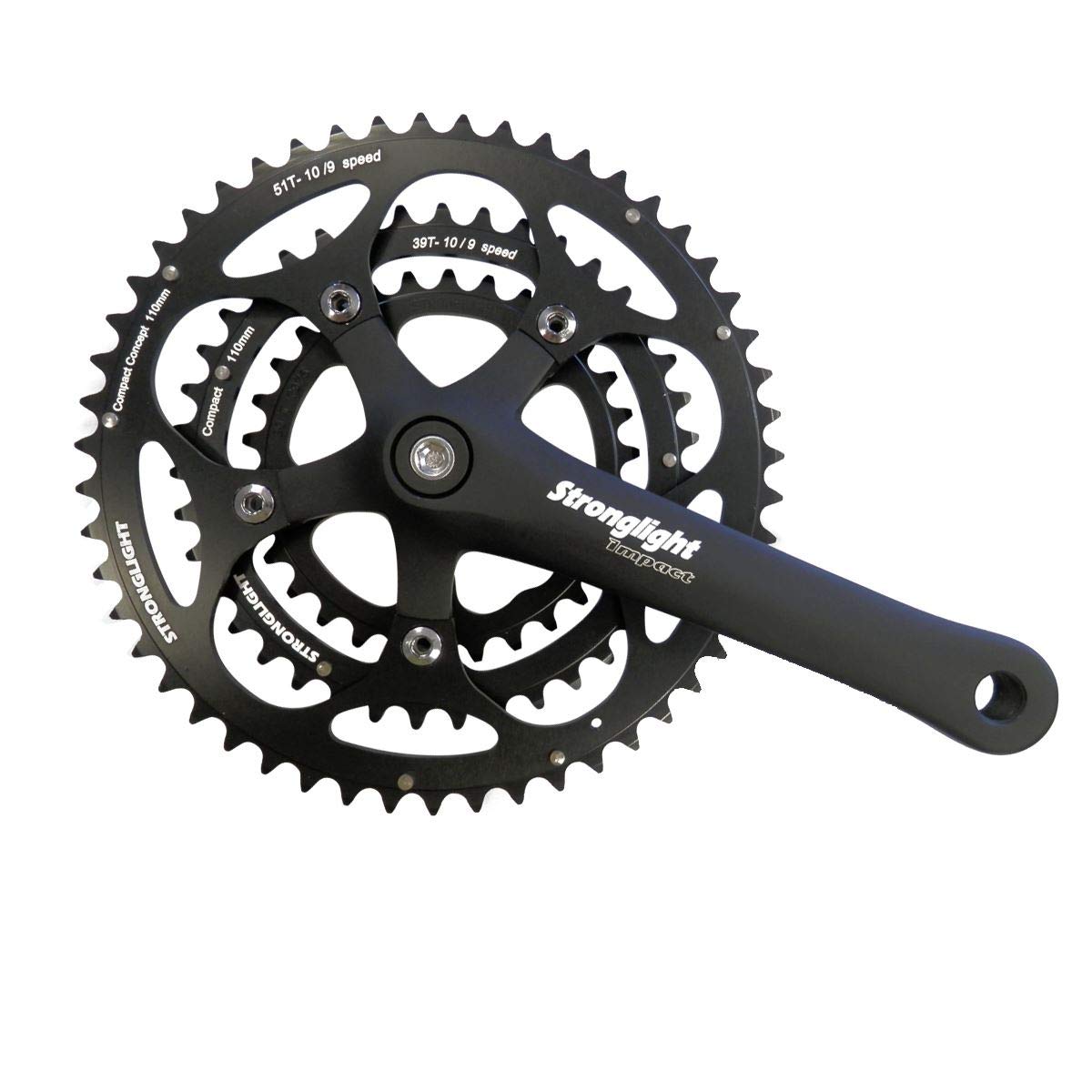 Pedalier tandem Stronglight Impact triple plateau 48-38-28 noir