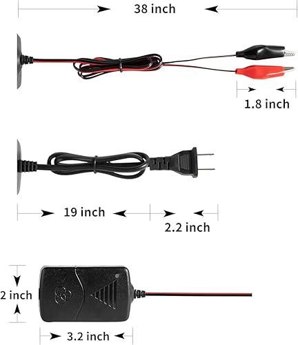 Miniatura 5 de KHUI-UAH Cargador de batería automático de 12V 1000mA, mantenedor, goteo y desulfatador con protección contra cortocircuitos