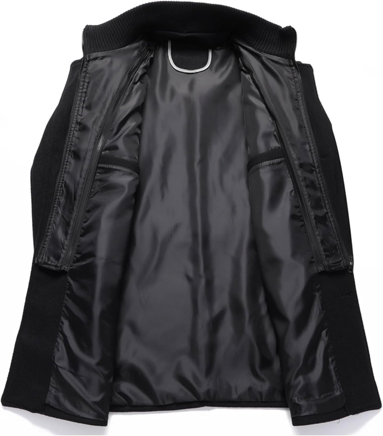 SOMTHRON Men's Wool Blend Trench Coat Slim fit Single Breasted Notch Lapel Winter Jacket Business Pea Coat Overcoat - Image 3