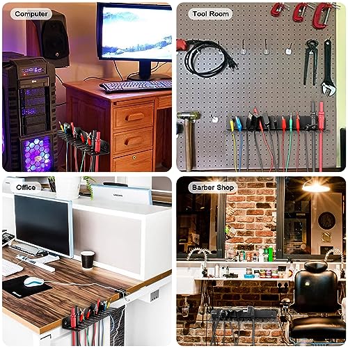 Sumnacon Wall Mounted Cable Hanger and Organizer, 13 Cable Slot Cable Hanger,Iron Cable Rack-Slots Width from 6 to 9mm for Cord Management,Black by Sumnacon - Image 7