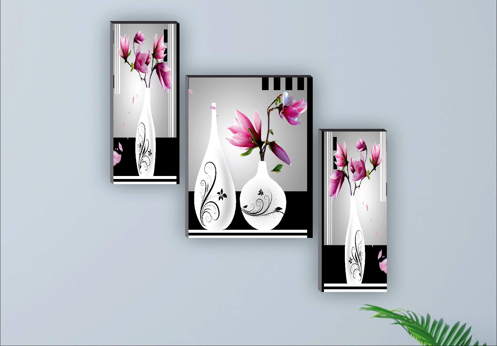 SAF Blumentopf-Set Mit UV-Druck, 3-teilig – Blumendesign, Größen: 15,2x34,9 Cm & 26,7x34,9 Cm
