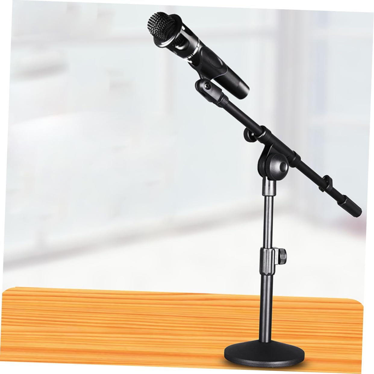 TOYANDONA Desktop Adjustable Conference Microphone Stand Boom Arm Versatile Mic Holder for Speech Recording and Compact Design for Use