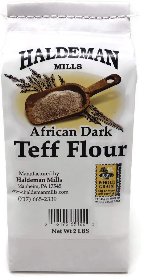 Haldeman Mills Whole Grain African Teff Flour, Perfect for Baking and Cooking, 2 Lb. Package (Brown Teff)