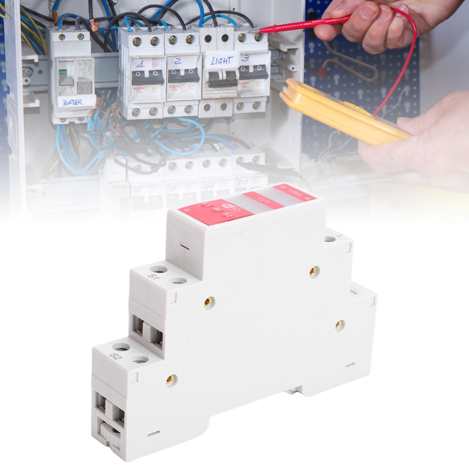 Interruttore di umidità della Temperatura a Doppio Schermo WiFi di Grado Industriale, Sonda Sensore Precisa per Agricoltura in Incubatrice 16A WiFi IEEE 802.11b/g/n 2,4 GHz